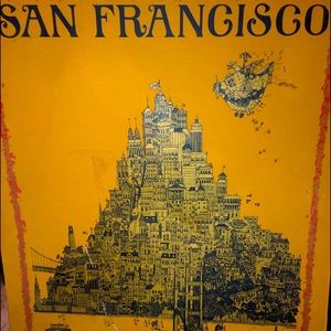 Jefferson Airplane Rock 'n Roll Poster View of San Francisco, Lively illustrated